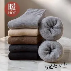 靴下 厚手 5足セット 防寒 冷え性 裏起毛 柔らかい 暖かい 男女兼用