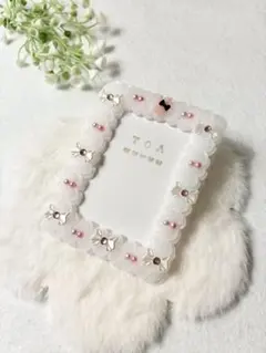 トレカケース ホイップデコ B8硬質カードケース 白 黒 ピンク うさぎ リボン