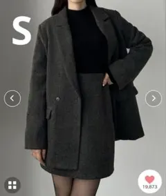 最安値 Louere ヘリンボーンテーラードジャケット＋ミニスカートS