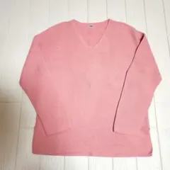 【UNIQLO】Vネックニット ピンク Lサイズ
