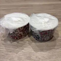 花柄 陶器製 保存容器 2個セット
