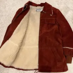 80s 90s ヴィンテージ スエード　ボア　レザージャケット　サイズM相当