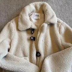 タグ付き新品 ZARA ロング丈ボアコート Sサイズ オフホワイト色 ZARAザラ ロング丈ボアコート 新品 S オフホワイト - メルカリ