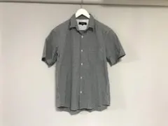 美品本物コムサイズムCOMME CA ISMシアサッカーチェック柄半袖シャツM