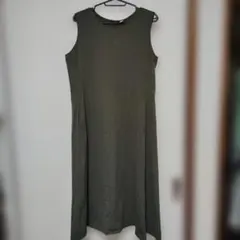 UNIQLO ノースリーブカットソーワンピース Lサイズ オリーブグリーン