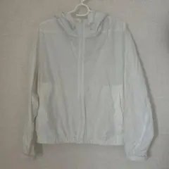 ホワイト フード付き ウィンドブレーカー