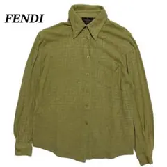 FENDI フェンディ ズッカ 長袖シャツ 総柄 ロゴボタン シースルーのサムネイル