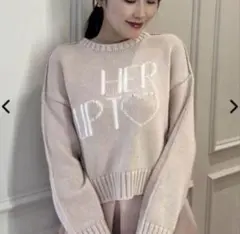 Her lip to Airy Brush Knit Top Mサイズ swan - メルカリ