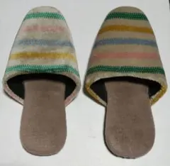 カラフルストライプスリッパ
