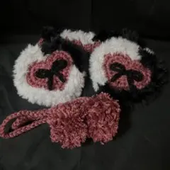 ファー毛糸であったか♥ハートのイヤーマフ -30-