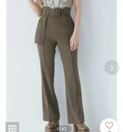 週末限定価格　MURUAブラウン ハイウエスト フレアパンツ