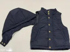 petit main ネイビー ダウンベスト S