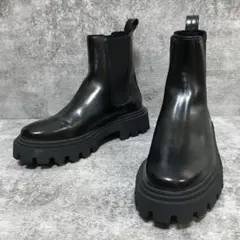 ✨️極美品✨️ ZARA サイドゴアブーツ レザー トラックソール 黒 38