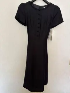 persodea black 半袖ひざ丈ワンピース 9号