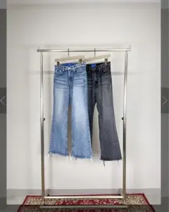 Chikashitsu+ flare damage denim pantsのサムネイル