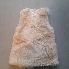 ZARA girls フェイクファーベスト クリーム色