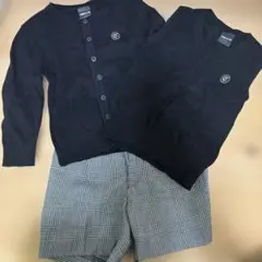 COMME CA ISM ブラックカーディガンベスト　フォーマル上下セット110