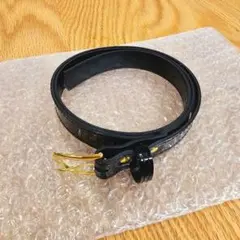 ★【使用わずか】エナメル調ブラックベルト★