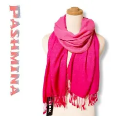 新品タグ付⭐パシュミナ100% ストール 大判 ショール グラデーション ピンク