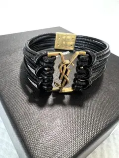 SAINT LAURENT レザーブレスレット YSLロゴのサムネイル
