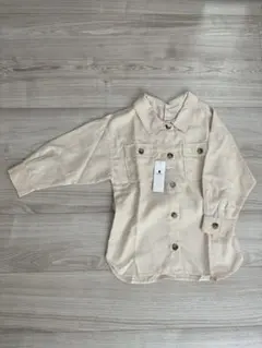 新品 GLOBALWORKベルトツキＣＰＯシャツ アウター 110cmアイボリー