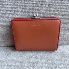 美品 agnes b. アニエスベー レザー がま口 二つ折り 財布のサムネイル