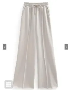 センターピンタックスウェットセミフレアパンツ[pm473]