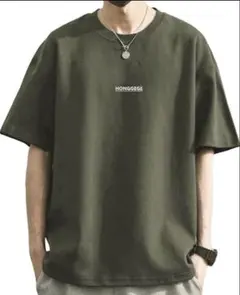 オリーブグリーン　Tシャツ　メンズ