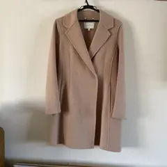 ベージュ ウエストベルト付き ロングコート