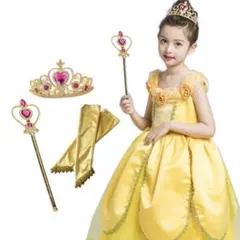 【美品】ディズニー　ベル　ドレス 美女と野獣　イエロー　140 130