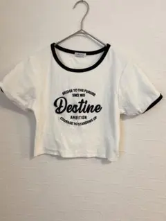 【ゲリラセール✨】INGNI クロップド丈 リンガーTシャツ 【M】白×黒