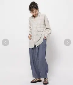 【niko and…】フィッシングチェックシアーシャツ　アイボリー /FREEのサムネイル