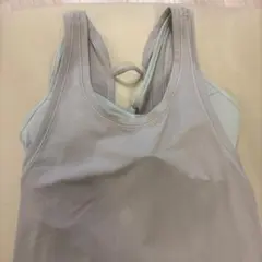 Lululemon グレー✖️ライムグリーン ブラカップ付きタンクトップ サイズ4