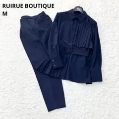 【極美品✨】RUIRUE BOUTIQUEプリーツ パンツ セットアップ 紺 M