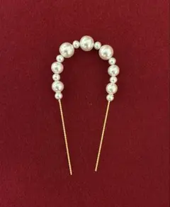 パール装飾のゴールドかんざし