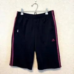 【美品】アディダス Climalite ハーフパンツ レディースL 黒×ピンク