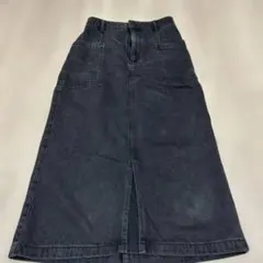 gu デニムタイトスカート ロング丈 ブラック