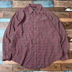 ビンテージ　古着　Sears シアーズ　メンズ　チェック柄　長袖シャツ　XL