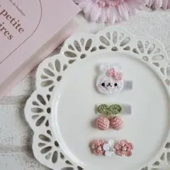 ୨୧ヘアクリップセットA-6୨୧ベビー&キッズ⑅﻿ハンドメイド⑅﻿