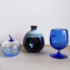 琉球ガラス&トックリ　３点セット