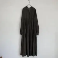 【AMERICAN HOLIC】スキッパー　ギャザー　ロングワンピース 長袖　秋