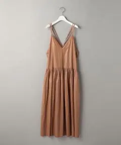 【お値下げ中】ユナイテッドアローズ レザーライクギャザ キャミワンピース