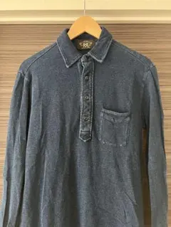 RRL ダブルアールエル インディゴ ポロシャツ 長袖　ラルフローレンのサムネイル