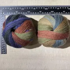 は*ん様 ウール75% 混紡毛糸 1玉500m 2玉 セット　編み物 かぎ針