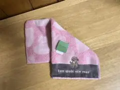 【新品】ケイトスペード　タオルハンカチ（ピンク）
