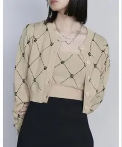 EMODA ジャガードツインニット　ベージュ