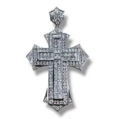 ☆SV925 ジルコニア ペンダントトップ 十字架 アヴァランチ 53.1g