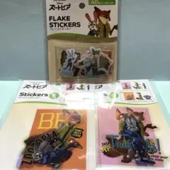 ズートピア　ニック　シール　フレークステッカー ダイカットステッカー　3点セット