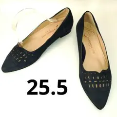 銀座ワシントン パンチングレザー スエードパンプス 25.5のサムネイル
