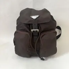 プラダ リュック ナイロン 茶色ブラウン 三角プレート B5885 バックパック